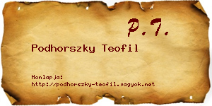 Podhorszky Teofil névjegykártya